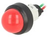 Lampă LED convexă roșie 24VDC 24VAC &Oslash;13mm IP40