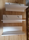 Set 3 Etajere albe 50 cm &ndash; cu kit de montaj