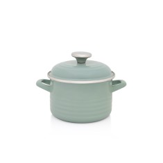 Oala cu capac Standard Wave Verde Metalac, email,16cm, 2l, verde pastel