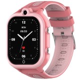 Cumpara ieftin Ceas smartwatch copii, Valdus DF91, Nano SIM 4G, functie telefon, apel video, GPS+LBS, buton SOS, memorie 8GB, roz