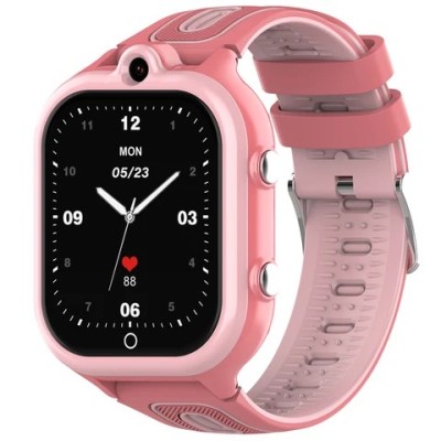 Ceas smartwatch copii, Valdus DF91, Nano SIM 4G, functie telefon, apel video, GPS+LBS, buton SOS, memorie 8GB, roz foto