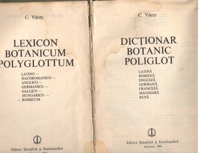 C10075 - DICTIONAR BOTANIC POLIGLOT - C. VACZY foto