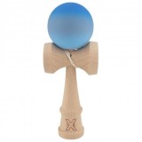 Kendama X Originala, Kendama Profesionala din Lemn, Rubber Grip, 18 cm, Albastru/Gri/Bleu