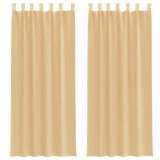 Cumpara ieftin Perdele Voile cu Bucle 2 buc Nisip 140x260 cm