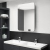 VidaXL Dulap de baie oglindă și LED, negru strălucitor, 60x11x80 cm