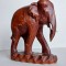 Elefant - sculptura cu postament in lemn de tec baituit thailandez, 21x19cm