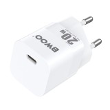 Incarcator Retea BWOO CDA155, 20W, 3A, 1 x USB-C, Alb