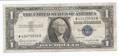 Statele Unite (SUA) 1 Dolar 1957 B - (Silver Certificat - Serie-42473459) P-419 foto
