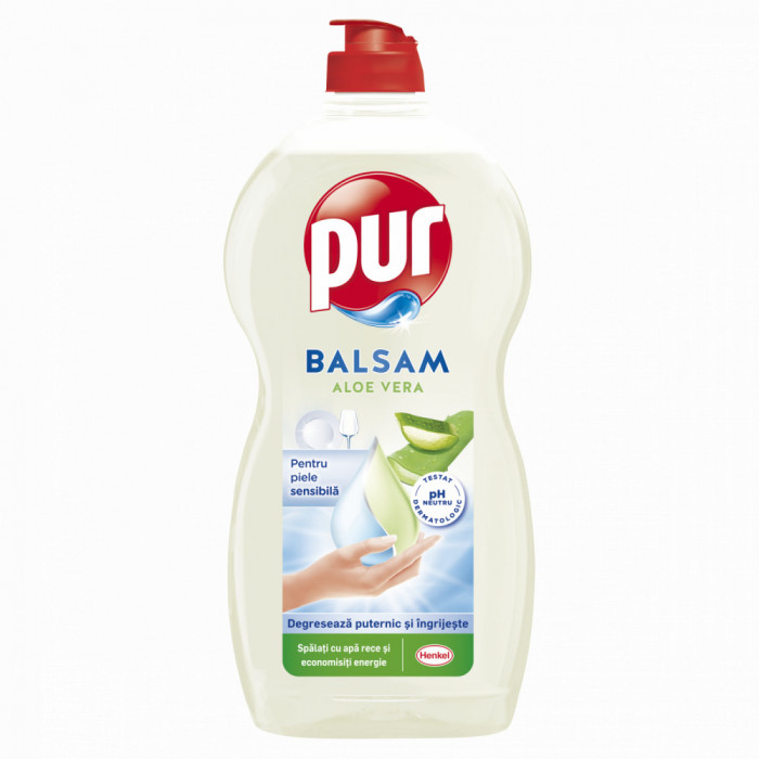 Detergent Lichid Pentru Vase, Pur, Balsam Aloe Vera, 1.2 L