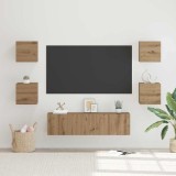 Set comodă TV cu raft Pe perete Altele 6 pcs stejar artizanal 60 x 30 x 30 cm