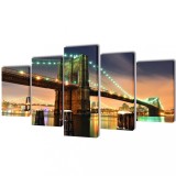 Set tablouri de perete cu imprimeu podul Brooklyn , 200 x 100 cm