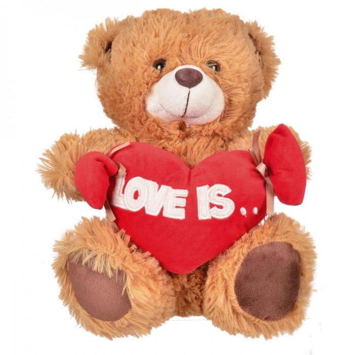 Ursulet Maro - 28 cm Cu Inimioara "Love is..." Ursulet Maro - 28 cm Cu Inimioara "Love is..."