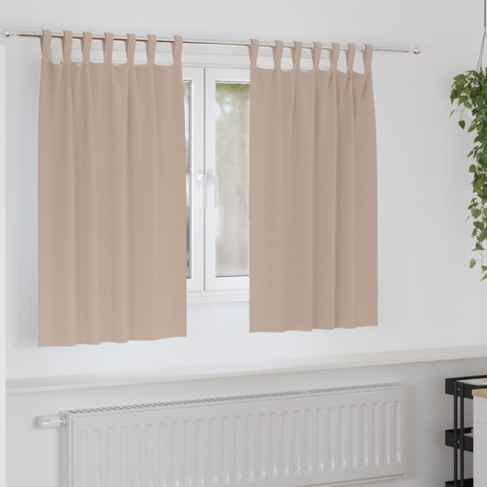 Perdele cu perdele 2 pcs Gri taupe Poliester