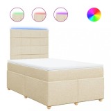 Cumpara ieftin Pat continental cu saltea, crem, 120x190 cm, textil