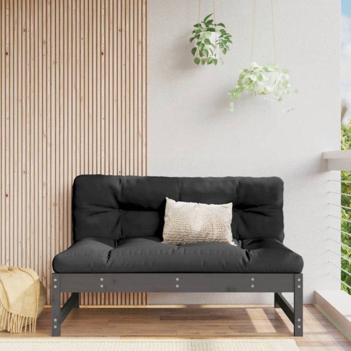 Gossi canapea de mijloc, 120x80 cm, gri, lemn masiv de pin