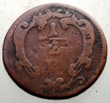 Moneda Austria Maria Theresa 1/2 Kreuzer 1760, KM# 1985, Cupru, Circulata