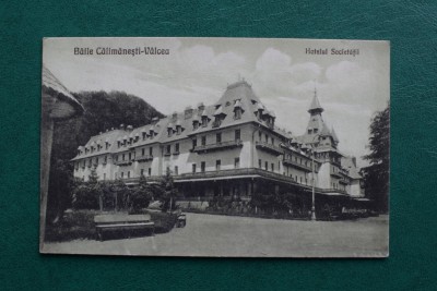 20ADE - Vedere - Carte postala - Baile Calimanesti - Valcea - Hotelul Societatii foto
