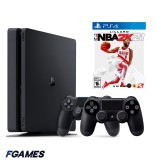 Consola Sony Playstation 4 Ps4 Slim 500gb + Doua Controllere + Nba 2k21 PlayStation 4, Second-Hand