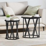 VidaXL Masă de cafea 2 pcs Stejar negru 50 x 50 x 50 cm