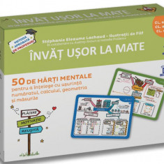 Învăț ușor la mate. 50 de hărți mentale. Volumul II - Clasele a III-a, a IV-a, a V-a - Hardcover - Stéphanie Eleaume-Lachaud - Didactica Publishing Ho