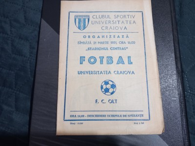 Program U Craiova - FC Olt foto