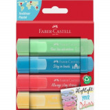 Cumpara ieftin Set 4 Textmarkere Faber &ndash; Castell 1546, Diverse Culori Pastel, Ambalate in Cutie de Carton, Rechizite Scolare, Textmarkere Pigmentate, Accesorii pentr, Faber-Castell