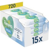 Servetele umede Pampers Harmonie Aqua, 0% plastic, 15 pachete x 48, 720 buc