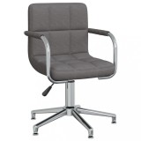 VidaXL Scaun de bucătărie pivotant, gri &icirc;nchis, textil