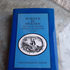 SCIENCE IN SWEDEN - EDITOR TORE FRANGSMYR (CARTE IN LIMBA ENGLEZA)