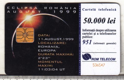 bnk card Cartela telefonica - P-18c 1999 50000 lei Eclipsa foto