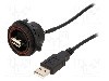 Conector USB A, piuli&amp;amp;#355;a din spate, pt. montare pe panou, BULGIN - PX0844/A/0M50/A foto
