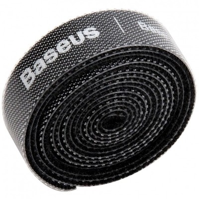 Organizator Cabluri Baseus Circle, Velcro, 0.5m, Negru foto