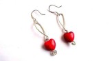 Cercei sub forma de inimioare, cercei pietre howlite 32076
