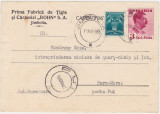 CP CORESPONDENTA Prima Fabrica de Tigla si Caramizi Bohn Jimbolia 1935, Circulata, Printata