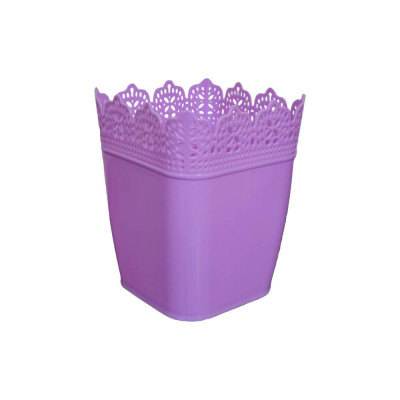 Ghiveci Dantelat Sterk, 1.7L, Mov, 14.5x14.5x16 cm, Plastic, Ghiveci, Ghiveci Dantelat, Ghiveci Flori, Ghiveci Pentru Flori, Ghiveci Color, Ghiveci In foto