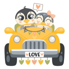 Sticker decorativ Pinguin, Multicolor, 57 cm, 3185ST foto