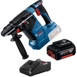 Bosch GBH 18V-24 C + GBA + GAL 18V-40 - Rotopercutor SDS-Plus 2.4 J + Set 1 acumulator si incarcator Li-Ion 18 V 5 Ah
