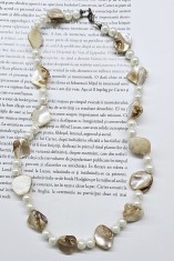 COLIER VINTAGE, LUCRAT MANUAL CU PERLE SI SIDEF NATURAL