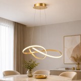 Cumpara ieftin Pendul Erste LIBRA Auriu 60cm Diametru LED 40W 150cm Inaltime Reglabila Corp Iluminat Modern CCT 3000K-6500K Design Elegant Lustra Living Dining