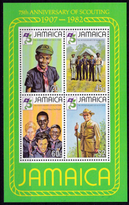 DB1 Jamaica Cercetasia 75 Ani Baden Powell SS MNH foto