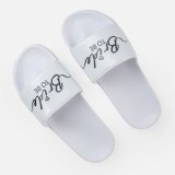Papuci Slider Albe cu Glitter - Tema Bride to Be, CMCLASS