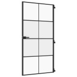 Cumpara ieftin Usa interior negru 102,5x201,5 cm sticla securiz./aluminiu slim