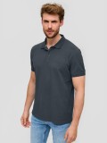Tricou polo barbati, din bumbac cu croiala Regular Fit, logo, Gri antracit, S