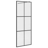 Paravan de dus walk-in negru 80x195 cm sticla ESG transparenta