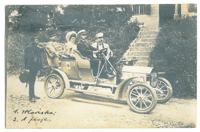4836 - BRASOV, old car, Romania - old postcard, real PHOTO - used - 1909 foto