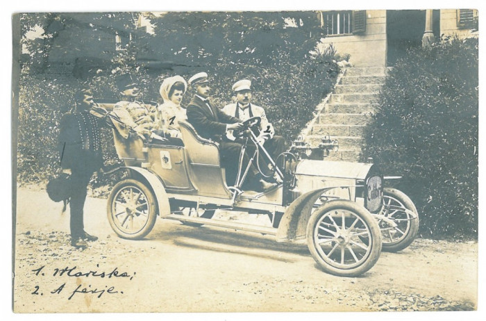 4836 - BRASOV, old car, Romania - old postcard, real PHOTO - used - 1909