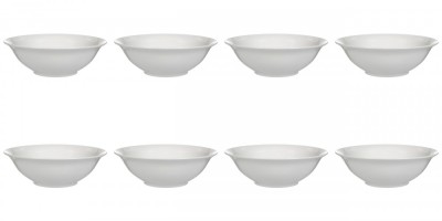 Set boluri supa, 8 piese, 650 ml, Portelan, Alb foto