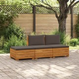 vidaXL Set de canapele de exterior 3 Bucată Maro Lemn Solid de Acacia 3403117