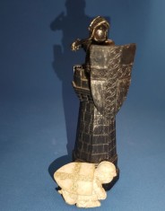 Tura neagra 13 cm h cavaler detasabil si jumatare de pion alb Harry Potter si Piatra Filozofala L.O.S.T13