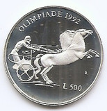 San Marino 500 Lire 1992 (Olympics) Argint 11g/835, 29 mm, V19, KM-276 UNC !!!